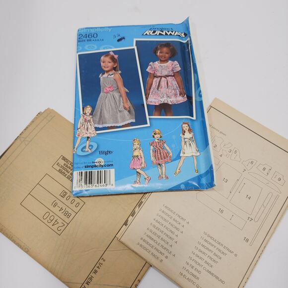 Simplicity 2460 Project Runway Girls Dress Sewing Pattern Size 4-8 BB Uncut - Picture 3 of 3